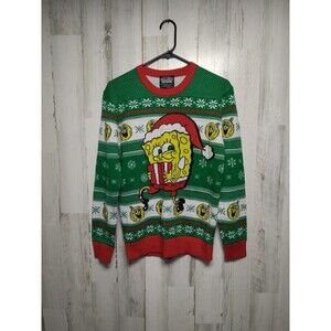 Nickelodeon SpongeBob SquarePants Ugly Christmas Sweater Mens Size Small